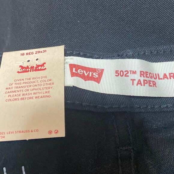 NEW Levi's 502 Women's Black Straight Leg High Waist Denim Jeans Pants Size 29 - Picture 4 of 6